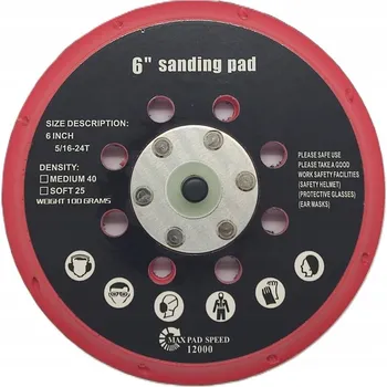 Talíř, výměnný disk 150 mm 5/16" červený pro vibrační brusky