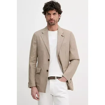 Dámské sako Plátěné sako Tommy Hilfiger béžová barva, SQTHL5965.SQTH503 80X, vel. 50