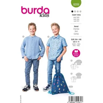 Volný čas Střih Burda 9209 na chlapeckou košili 104-146 -