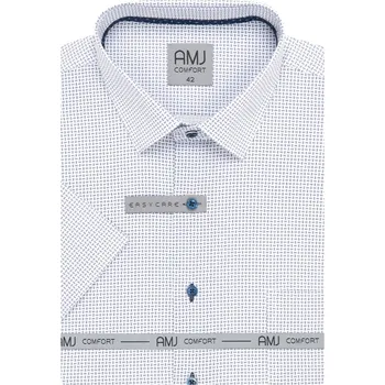 Pánská košile Košile AMJ Comfort fit s krátkým rukávem - jemný modrá vzor velikost: 43, délka rukávu: krátký rukáv
