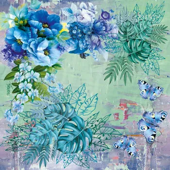 Šátek Hedvábný šátek 90 x 90 cm - Modré snění