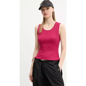 Bavlněný top Tommy Jeans DW0DW21369 růžová 43X, vel. S