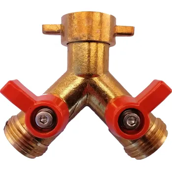 Ventil Mosazná rozdvojka Y se dvěma kulovými ventily, připojení 3/4" , (rozbočení, rozdělovač) - 3/4" 2234