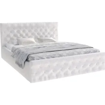 Postel Čalouněná postel CHICAGO TRINITY 90x200 s kovovým zdvižným roštem BÍLÁ