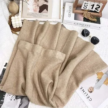 Dámská sukně Pletená midi sukně onesize Barva: Khaki, Velikost: ONE SIZE