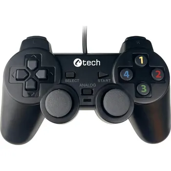 Gamepad C-TECH gamepad Callon pro PC/PS3, 2x analog, X-input, vibrační, 1, 8m kabel, USB