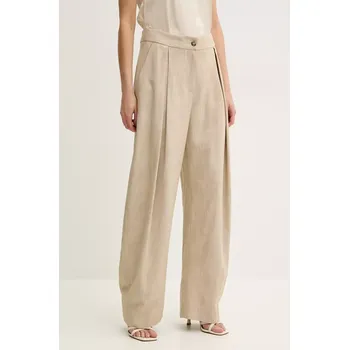 Dámské kalhoty Kalhoty Pinko dámské, béžová barva, široké, high waist, 104781 A2EJ 104781.A2EJ 80X, vel. 34