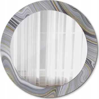 Zrcadlo Zrcadlo závěsné se skleněným rámem Šedý mramor 70 cm