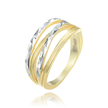 Prsten MINET Dvoubarevný broušený stříbrný prsten vel. 60 JMAS0262GR60