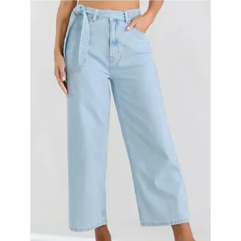 Dámské džíny Sinsay - Zkrácené džíny s širokými nohavicemi - modrá - 811DB-05J - 811DB-05J-34