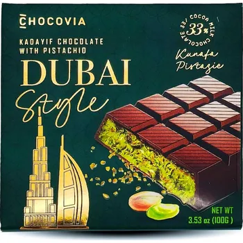 Čokoláda Chocovia Dubajská čokoláda Kadayif s pistáciemi mléčná 100 g