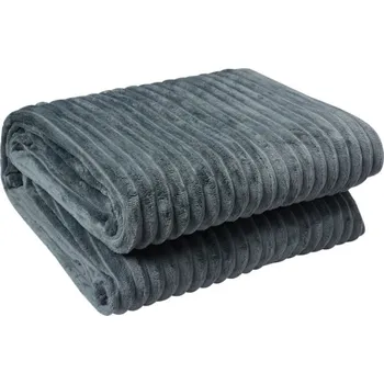 deka Šedý pléd / deka s manšestrovou strukturou – 180x200 cm