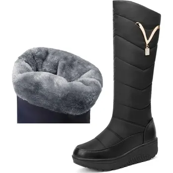 Dámské kozačky ZoraMore Sněhové kozačky, péřové sněhule s přívěskem Černá 38