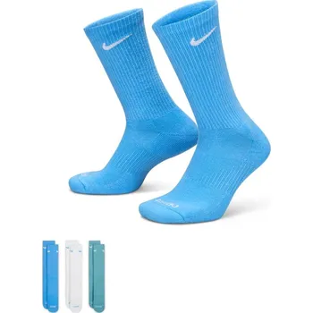 Vysoké bavlněné ponožky Nike EVERYDAY PLUS CUSHIONED CREW (3 PAIRS) modré SX6888-937 - XL | UK 14 | US 15