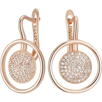 Náušnice Luxusní náušnice s kameny pozlacené 14K zlatem KI258 Barva (Varianta): white