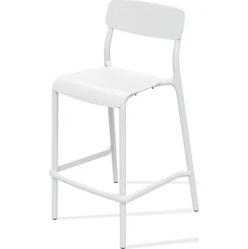 Barová židle Zahradní nízká barová židle RIMOS 52x54,5x98,5 cm bílá