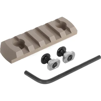 Airsoft A.C.M. CNC hliníková RIS lišta pro M-LOK předpažbí, 5 slotů - Desert