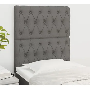 Čelo postele 4 ks tmavě šedé 100x7x78/88 cm textil