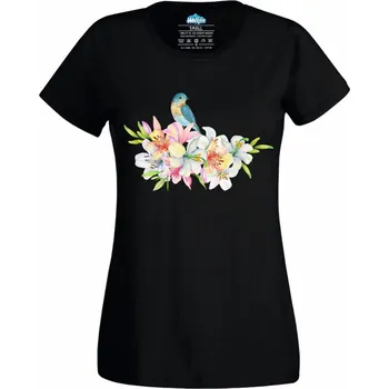 Dámské tričko Salašník modrý a Lilie (Velikost: 4XL, Barva: Černá)