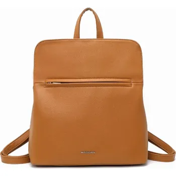 Městský batoh Miss Lulu elegantní minimalistický batoh z PU kůže - hnědý