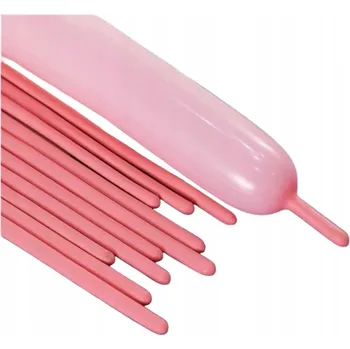 Balónek DLOUHÉ BALÓNKY PRO MODELOVÁNÍ RŮŽOVÉ PASTELOVÉ dekorace TRUBIČKY 100ks