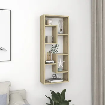 police Nástěnná police černá 36 x16x90 cm kompozitní dřevo