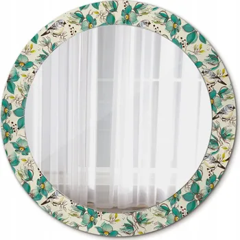 Zrcadlo Nástěnné Zrcadlo Rám Glamour Květiny a ptáci 70 cm