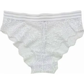 Dámské spodní prádlo Dámské krajkové kalhotky bílé F0323 Velikost: L