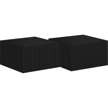 Noční stolek BOGART. Sada závěsných nočních stolků Nicole, černý /černý mat 2 ks