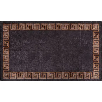 Koberec Koberec pratelný 80 x 150 cm černý a zlatý protiskluzový