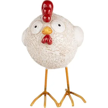 Velikonoční dekorace vykulená slepička na dlouhých nožkách – 11 cm