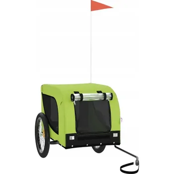 Přívěsný vozík pro psa Vozík za kolo pro psa z oxfordské tkaniny s železným rámem 69 x 73,5 x 133 cm zelený/černý