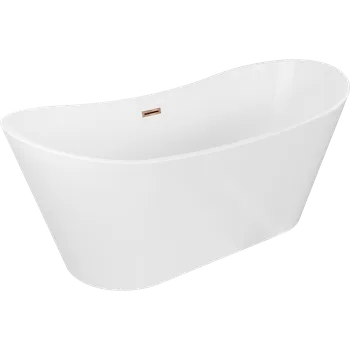 Vana Mexen Montana volně stojící vana 170 x 80 cm, bílá, přepad růžové zlato - 52011708000-60 Volně stojící vany