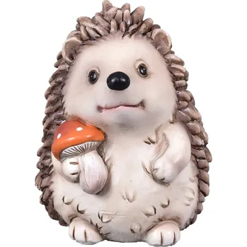 Ježek s muchomůrkou polyresinový 10x10x12cm