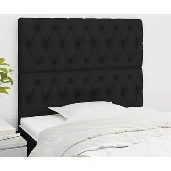 Čelo postele černé 80 x 7 x 78/88 cm textil