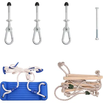 Dětská houpačka Houpačkový sedák s provazovým žebříkem modrý polyethylen