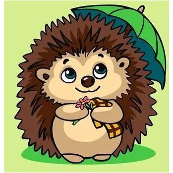 Set školních potřeb Malowanie po numerach - Jeż 25x25cm