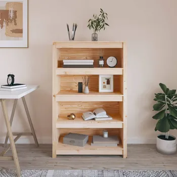 Knihovna Knihovna šedá 50x35x68 cm masivní dřevo borovice