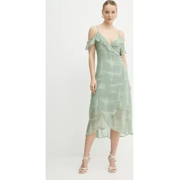 Dámské šaty Šaty Armani Exchange zelená barva, midi, XW000181 AF12051 XW000181.AF12051 97X, vel. 36