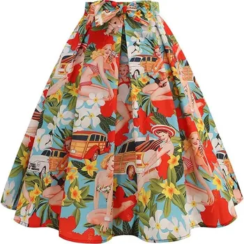 Dámská sukně Květovaná retro sukně Velikost: S, Barva (Varianta): 2