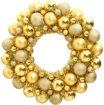 Vánoční dekorace Vánoční věnec bílý 45 cm polystyren