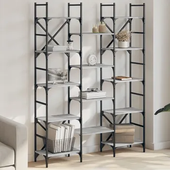 Knihovna Knihovna šedá sonoma 127,5 x 28,5 x 172,5 cm kompozitní dřevo