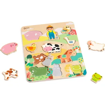 Puzzle Classic World Klasický svět Dřevěné puzzle odpovídající zvířata Farma