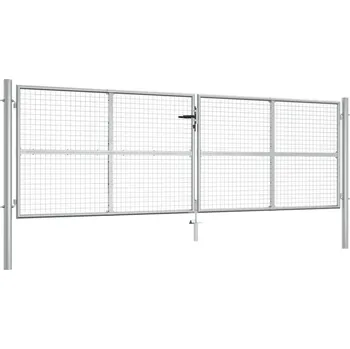 Zahradní branka pozinkovaná ocel 415 x 75 cm stříbrná