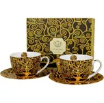 Sada šálků s podšálkem Klimt THE TREE OF LIFE 2 ks 250 ml hnědá