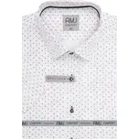Košile AMJ Slim fit s krátkým rukávem - tmavý vzor velikost: 38, délka rukávu: krátký rukáv