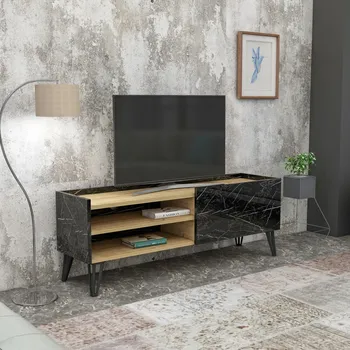 Televizní stolek RYZA TV stolek na nožičkách, dub / černá