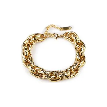 Náramek Náramek z nerezové oceli robustní řetízek - 1 ks - 2 zlatá