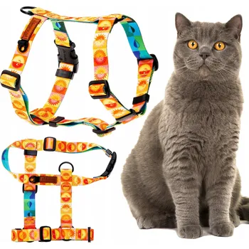 Postroj pro psa POSTROJ pro malou kočku, odolný, nastavitelný Ukory, BAREVNÉ, prázdninové vzory