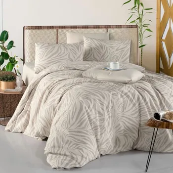 Povlečení Povlečení bavlněné Belinda béžová TiaHome 1x Polštář 90x70cm, 1x Přikrývka 140x200cm